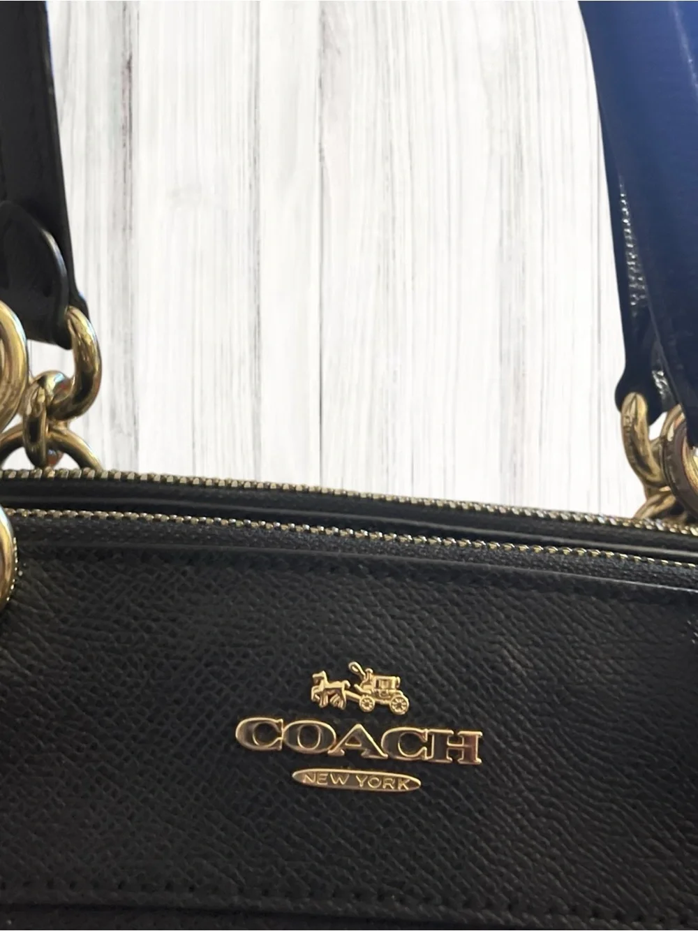 Coach Mini Brooke Carryall Black Crossgrain Leather Gold Hardware